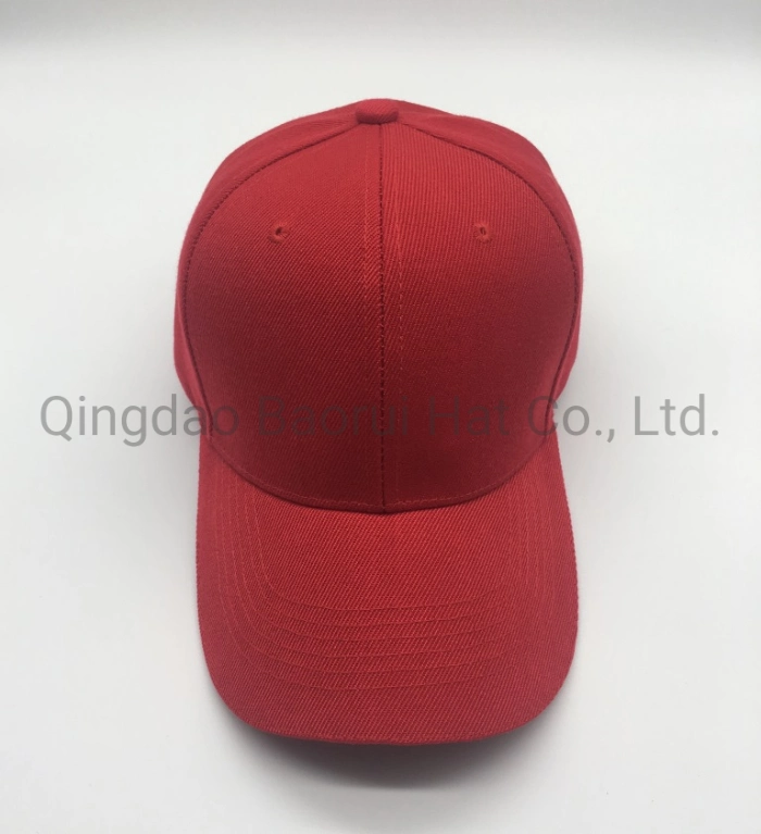 100% Polyester Acrylic Blank Baseball Caps Sport Hats with Velcro