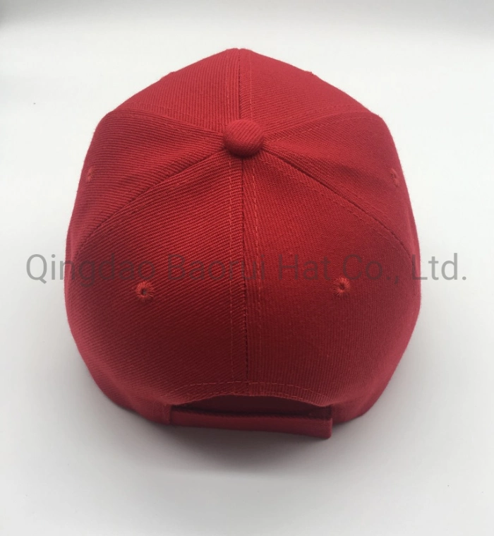 100% Polyester Acrylic Blank Baseball Caps Sport Hats with Velcro