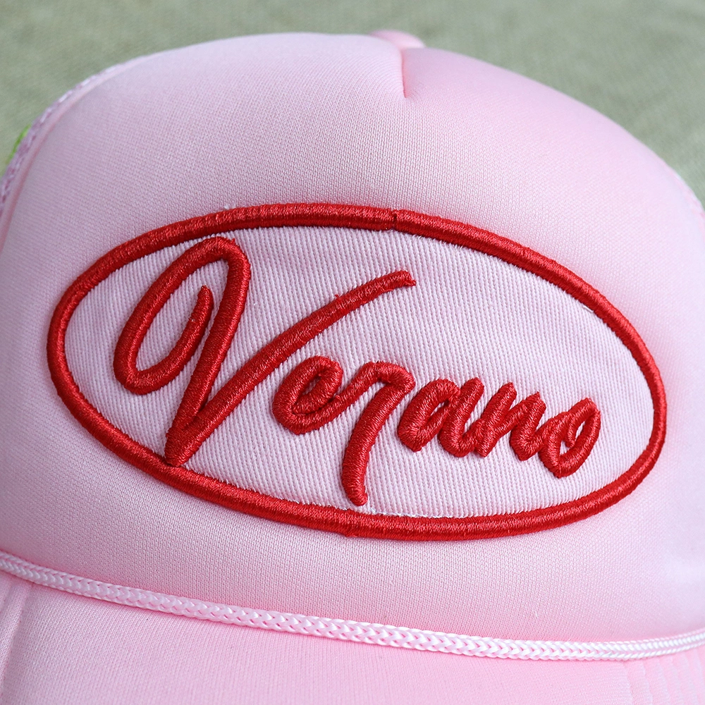 Custom Printed Logo 100% Polyester Truck Mesh Cap 3D Puff Print Foam Trucker Hat