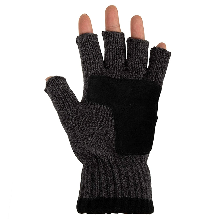 Adult Half Finger Elastic Twist Knitted Cozy Fingerless Wool Winter Warm Gloves