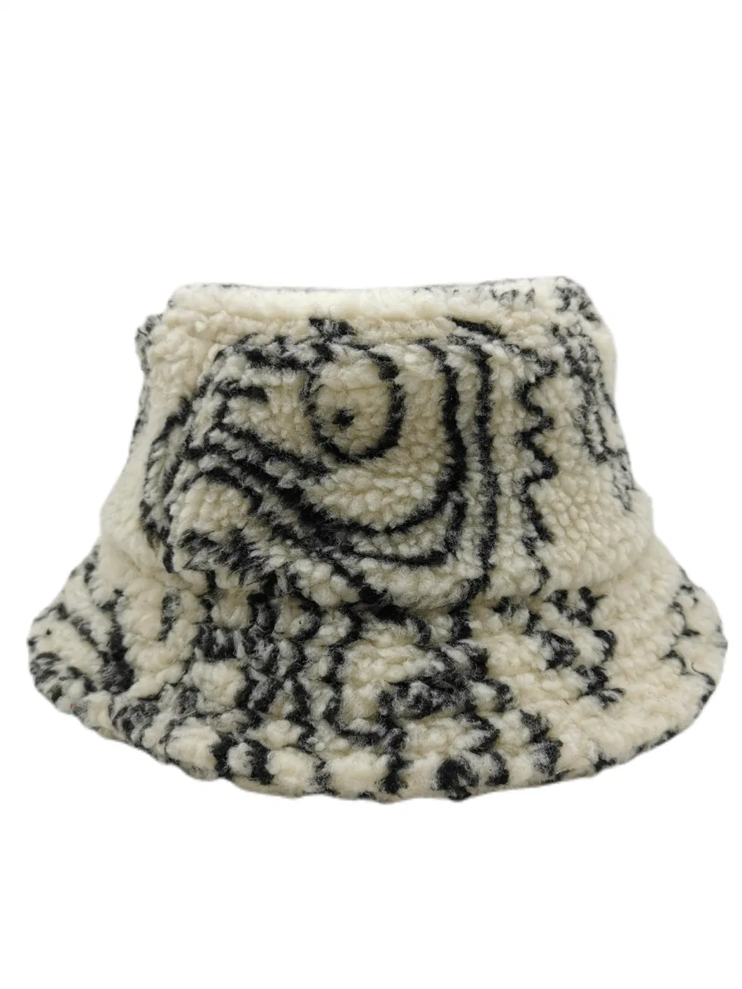 Wool Bucket Hat with Plaid Printing Winter Hat Outside Sun Protective Casual Cap for Outdoor Fashion Cap Customized Fishing Hat