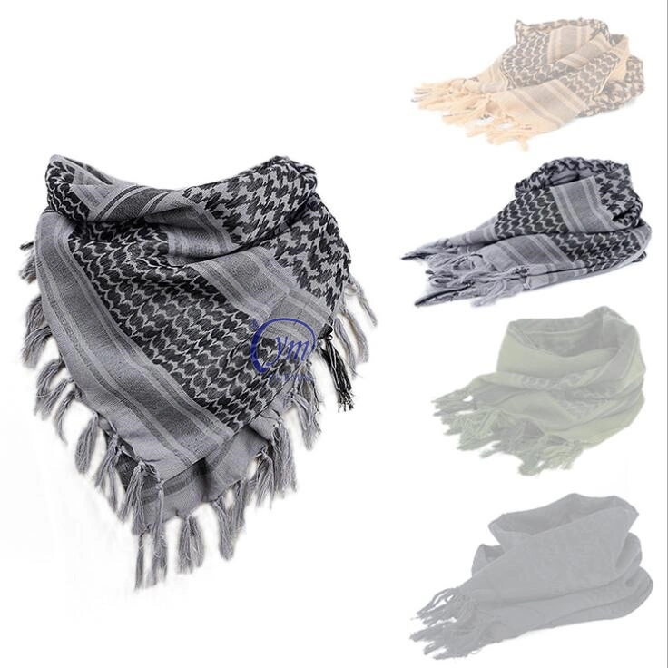 Windproof Military Shemagh Tactical Desert 100% Cotton Keffiyeh Scarf Wrap