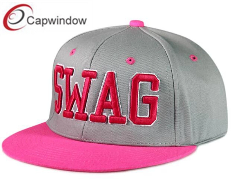 Pink Flat Brim Sports Caps with Custom Embroidery Logo