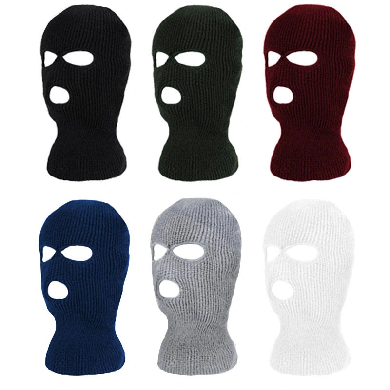 3 Hole Knitted Full Face Cover Ski Mask for Outdoor Sports