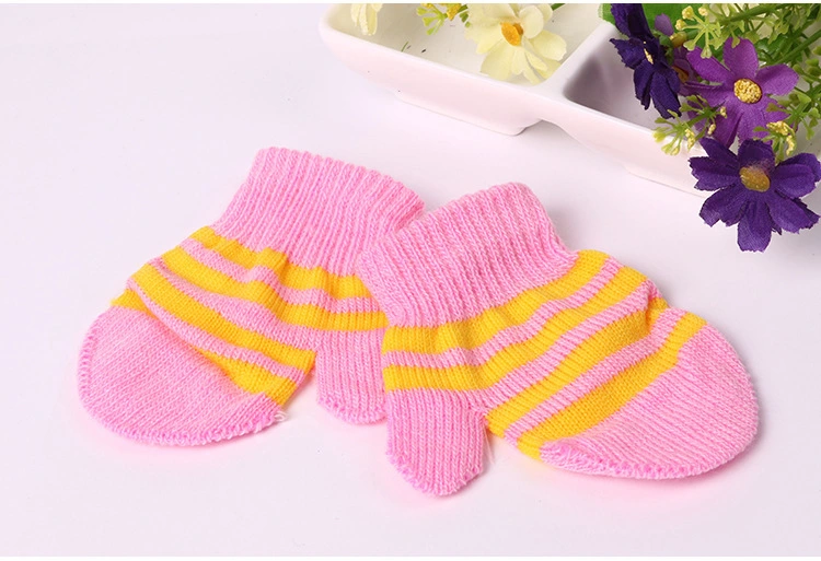 Basic Stripe Winter Warm Knit Magic Mitten Mitt for Kids Kindergarten Children Cheap Low Price