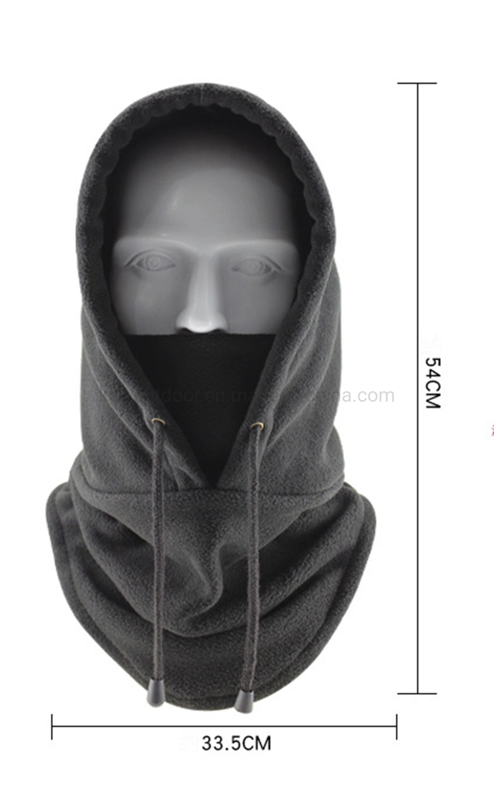 Winter Heavyweight Polar Fleece Covered Hat Neck Warmer Outdoor Sports Hooded Ski Face Cover Head Balaclava Mask