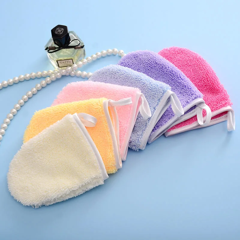 Facial Cloth Multi-Use Fabric Two-Fingers Mitts Polyester Makeup Remover Microfiber Make up Remover Cleaning Gloves