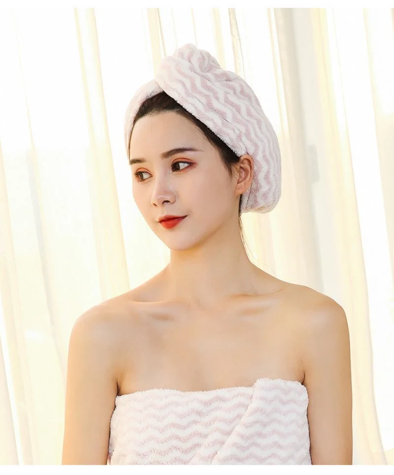 Quick Magic Fast Drying Coral Fleece SPA Dry Hair Cloth Hat