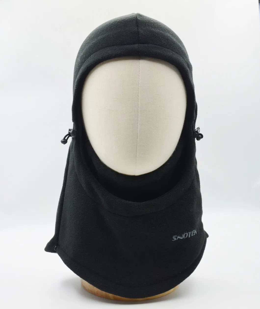BSCI Black Polyester Fleece Adjustable Adult Balaclava Hat