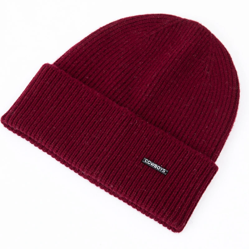 Customized High Quality Women Ladies Plain Solid Color Skull Slouchy Cuff Winter Warm Cap Outdoor Ski Sports Gorras Thick 100% Wool Fleece Cashmere Beanie Hat