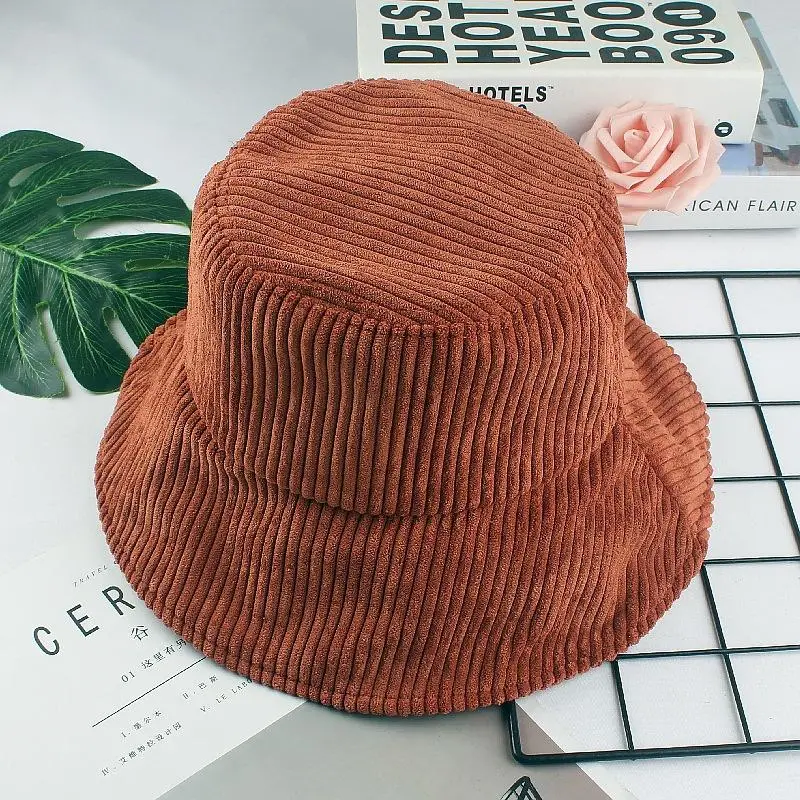 China Factory Custom Logo Wholesale Plain Blank Corduroy Bucket Hats