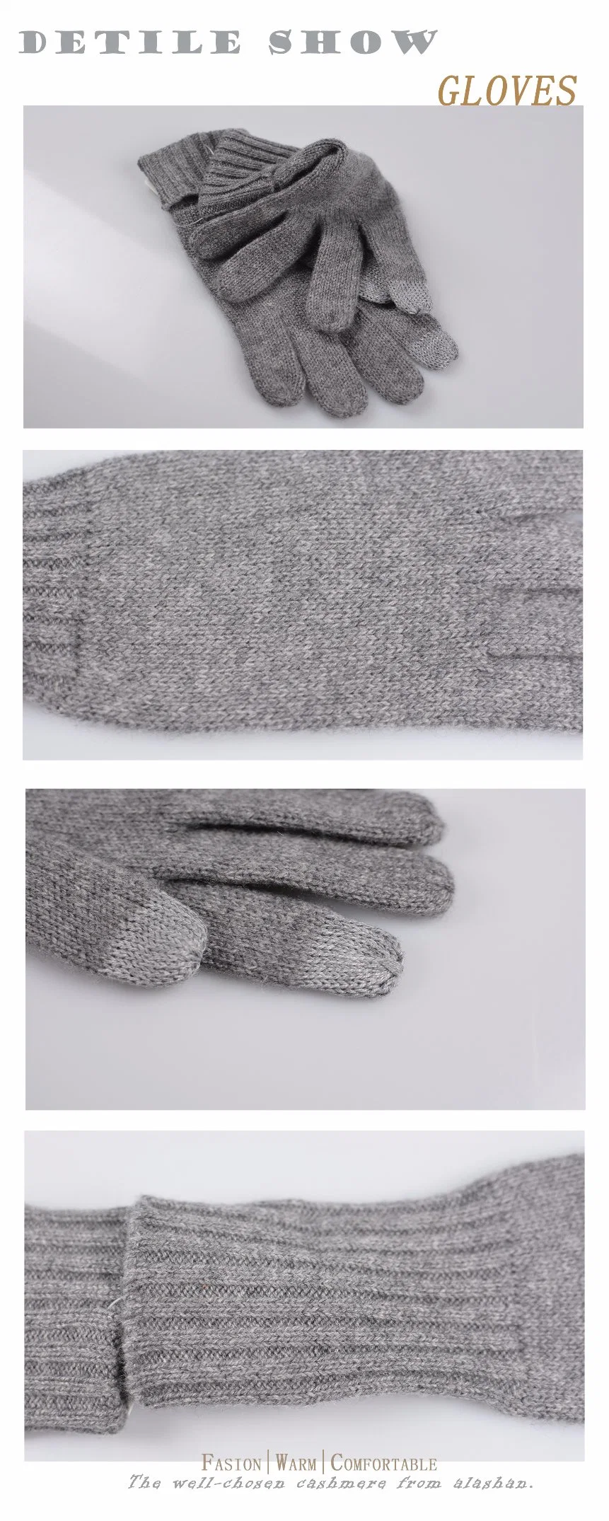 Touch Screen Winter Knitted Cashmere / Wool Gloves Mitten