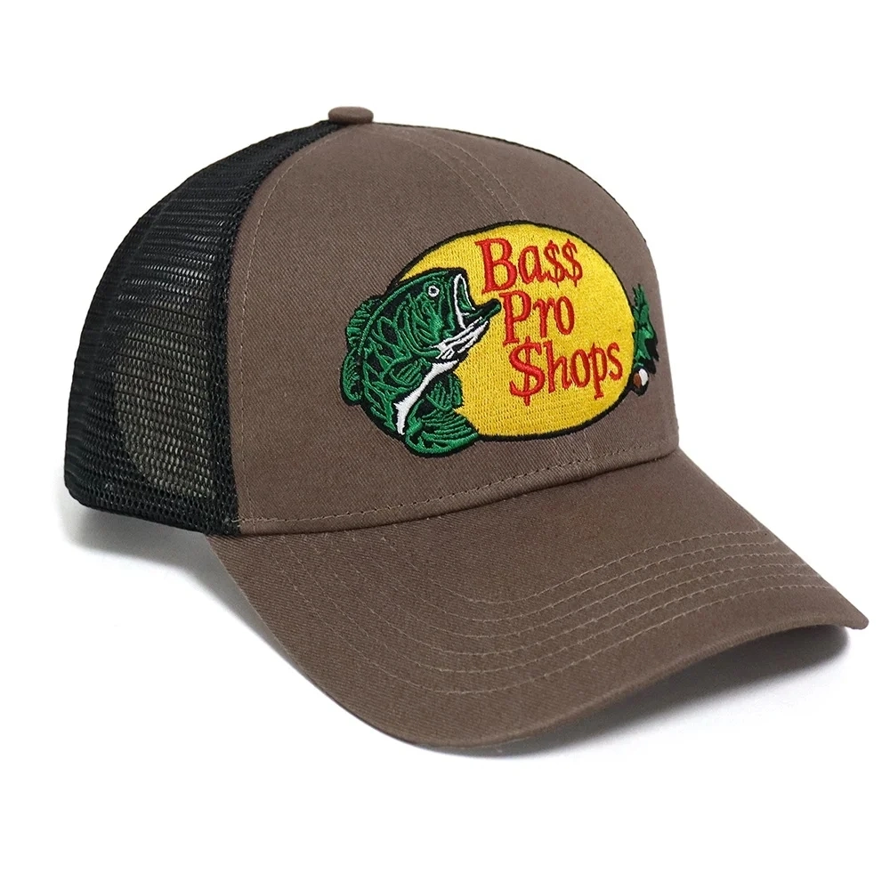 Custom High Quality Personalized Design 6 Panels Trucker Cap Cotton Twill Front Mesh Back with Embroidery Logo Fishing Bass PRO Trucker Hat