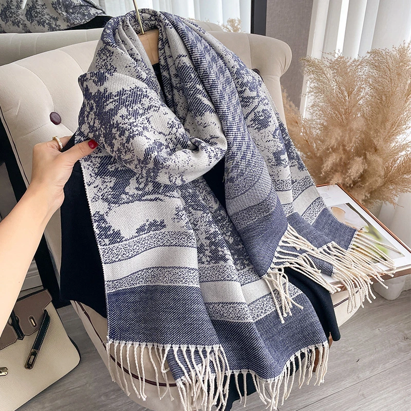 Winter Warm Scarfs Cashmere Tassel Pashmina Plaid Blanket Shawls Wholesale Replica Brand Designer Wool Scarf