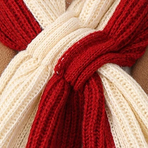 Contrast Color Women Men Unisex Knitted Winter Fashion Lady Warm Soft Scarf