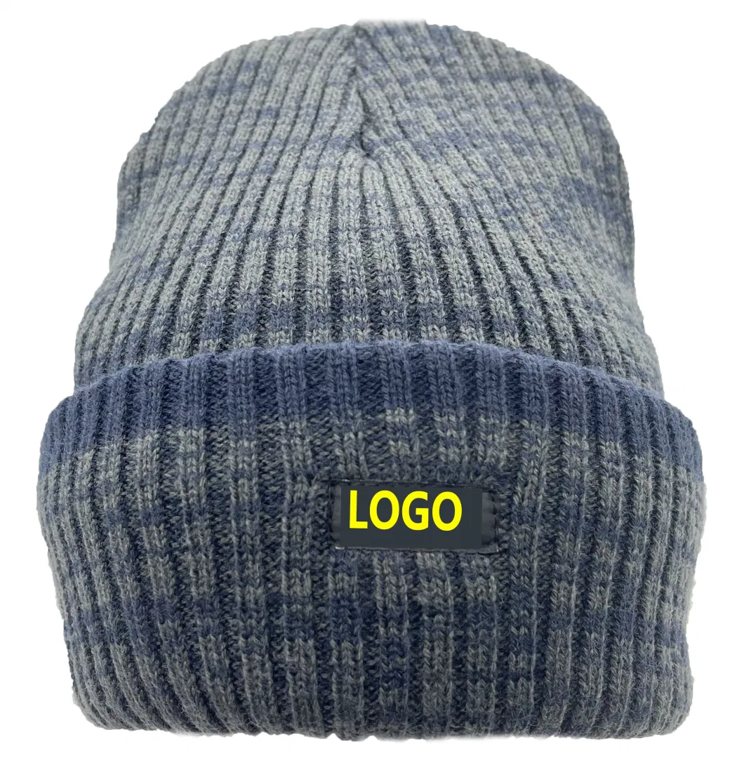 Warm Soft Grey Knitted Hats with Polar Fleece BSCI Oeko Tex