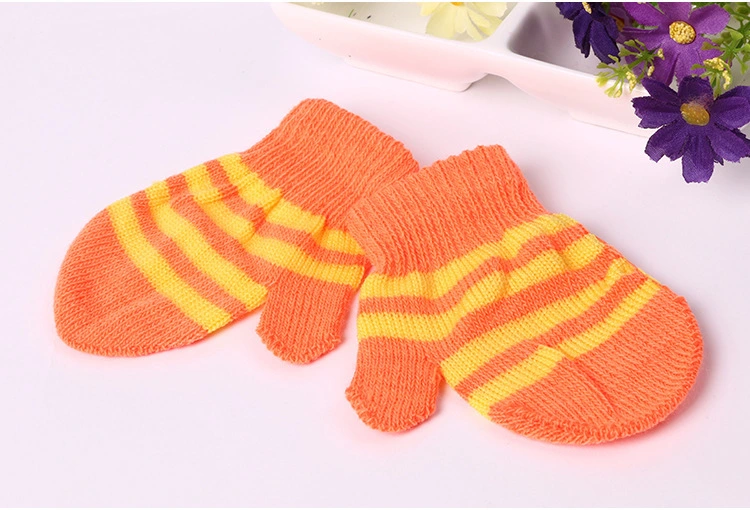 Basic Stripe Winter Warm Knit Magic Mitten Mitt for Kids Kindergarten Children Cheap Low Price