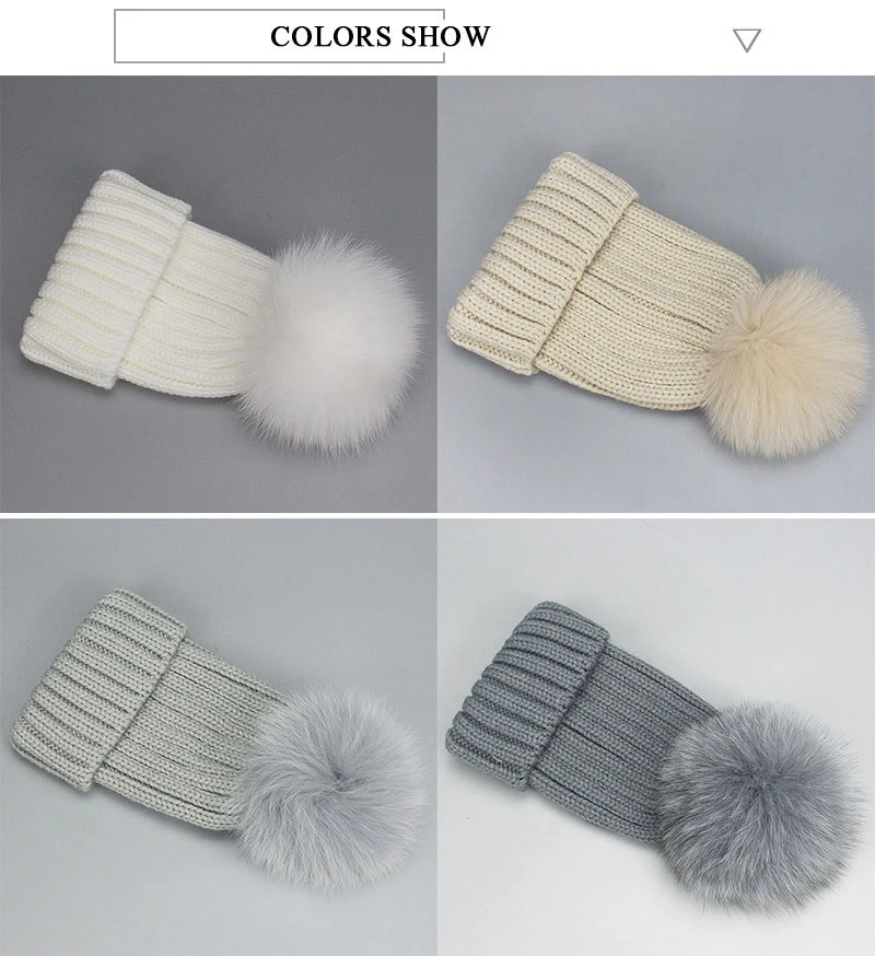 Warm Soft Stretch Cable Knit Ribbed Faux Fur POM POM Fuzzy Sherpa Fleece Lined Skull Cap Cuff Beanie Hat