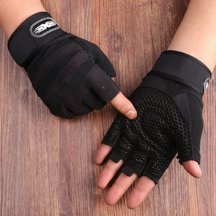 Men Sports Half-Finger Fitness Non-Slip Gym Dumbbell Weightlifting Bench-Press Wrist-Protector Climbing Gloves