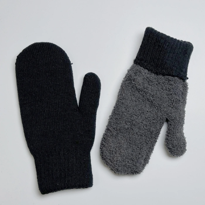 Winter Warm Double Layer Magic Knit Mitten with Soft Cozy Softee Fuzzy Fleece