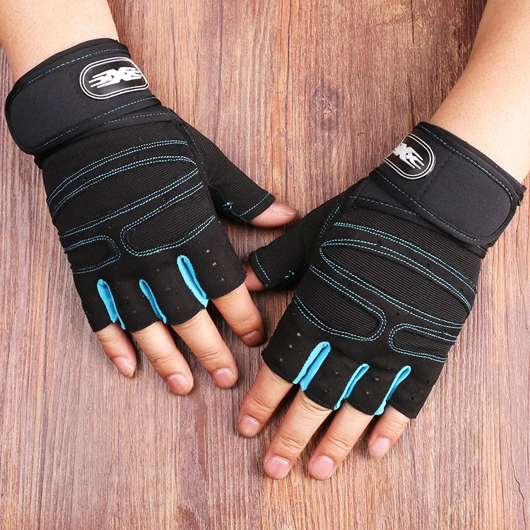 Men Sports Half-Finger Fitness Non-Slip Gym Dumbbell Weightlifting Bench-Press Wrist-Protector Climbing Gloves