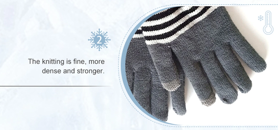 Fashion Ladies Five Fingers Mittens Skin-Friendly and Comfortable Mittens Wholesale Cashmere Merino Knitted Wool Gloves