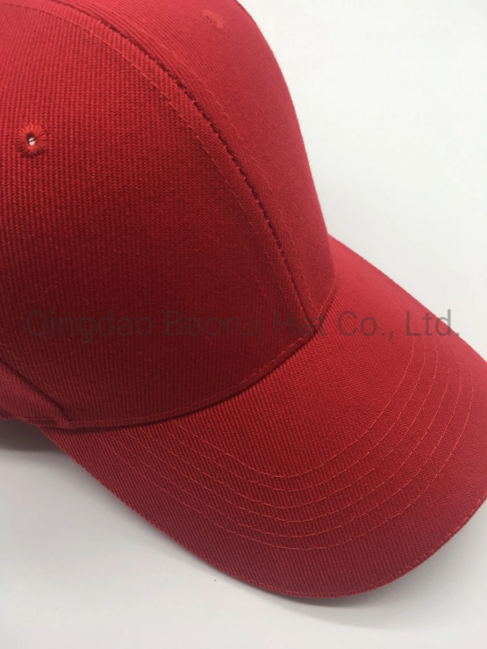 100% Polyester Acrylic Blank Baseball Caps Sport Hats with Velcro