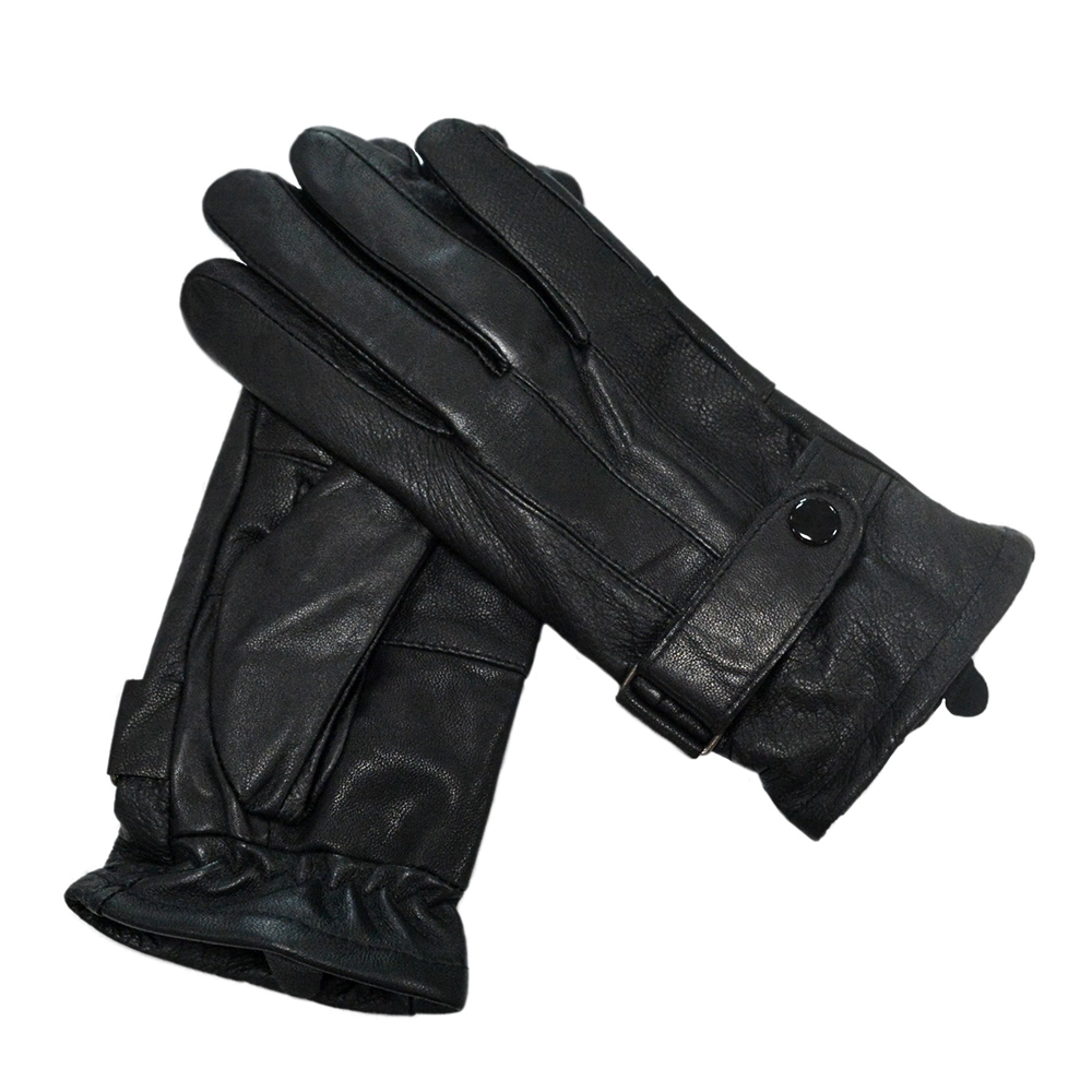 Men Sheepskin Leather Gloves Winter Motorcycle Driving Gloves Touch Screen Windproof Glove