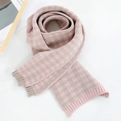 2020 Winter New Kids Fashion Plaid Knitting Scarf