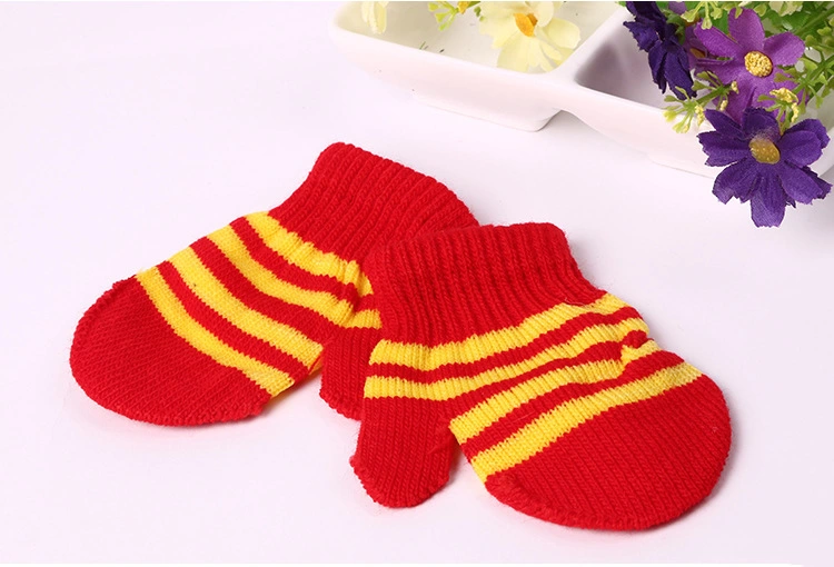 Basic Stripe Winter Warm Knit Magic Mitten Mitt for Kids Kindergarten Children Cheap Low Price