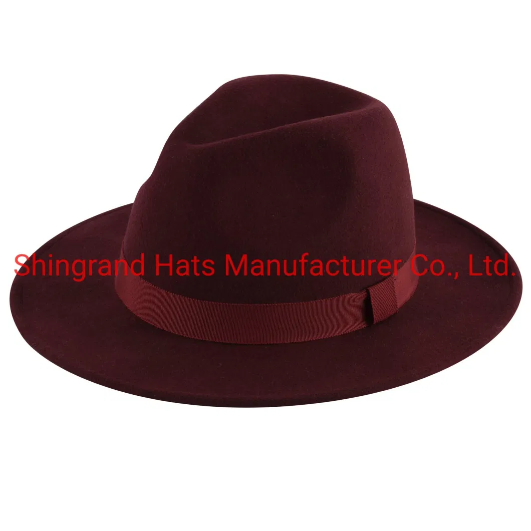 100% Rws Wool Felt Panama Winter Flat Plain Hat