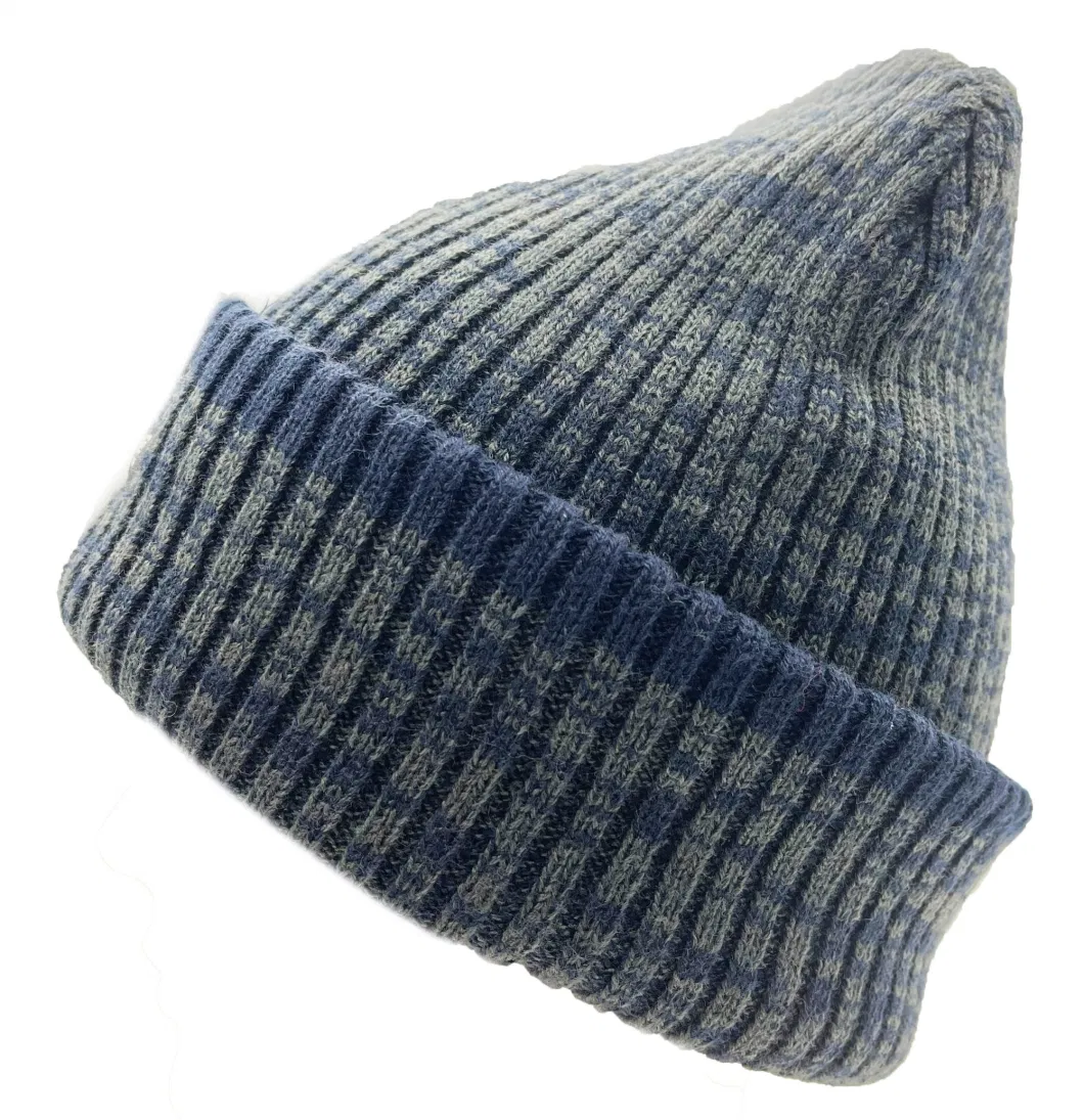 Warm Soft Grey Knitted Hats with Polar Fleece BSCI Oeko Tex