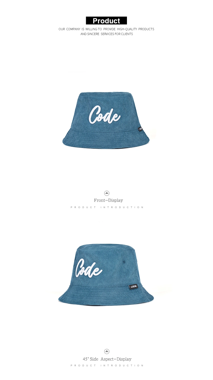 Wide Brim Sun Embroidered Fisherman Bucket Hats with Custom Logo