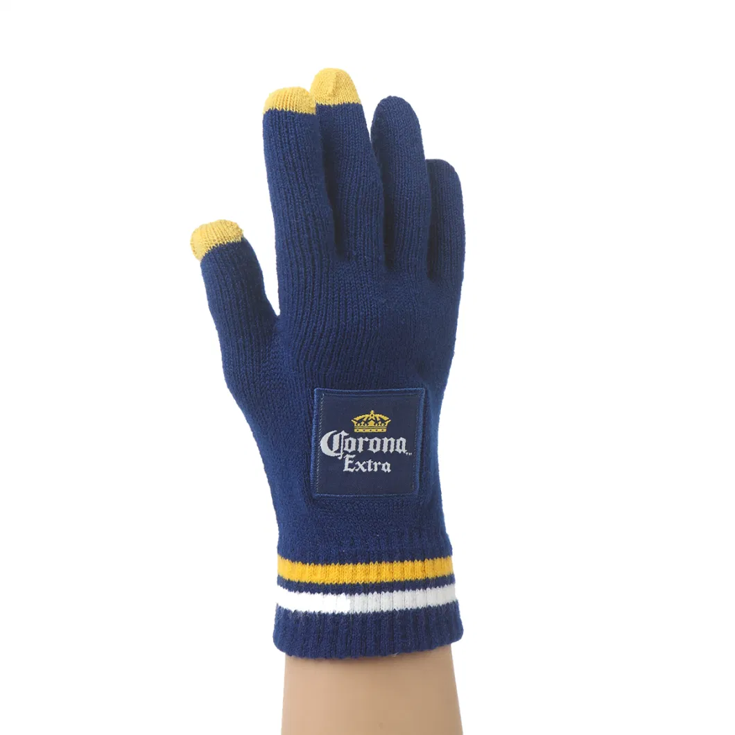 Fashion Printing Logo Winter Knitted Gloves for Women