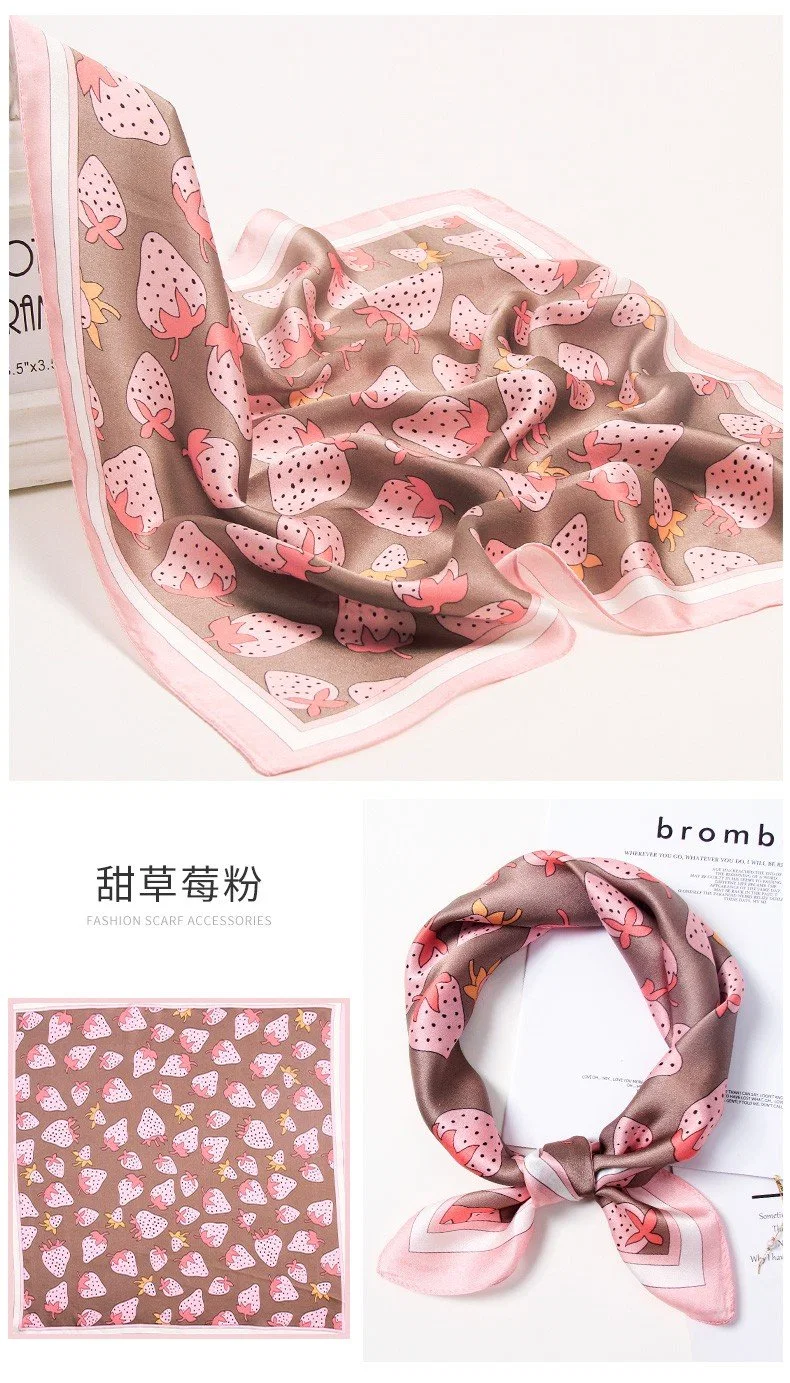 Wholesale 100% Mulberry Silk Satin Square Scarf for Fashion Ladies