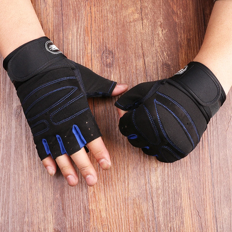 Men Sports Half-Finger Fitness Non-Slip Gym Dumbbell Weightlifting Bench-Press Wrist-Protector Climbing Gloves