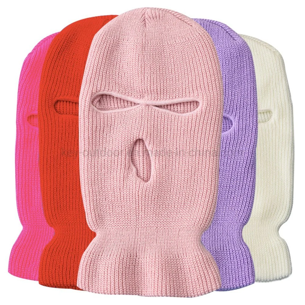 Winter Knitting 3 Holes Balaclava Thermal Skimask Ski Head Mask Balaclava for Cold Weather Skiing Running CS Game Hunting Face Cover