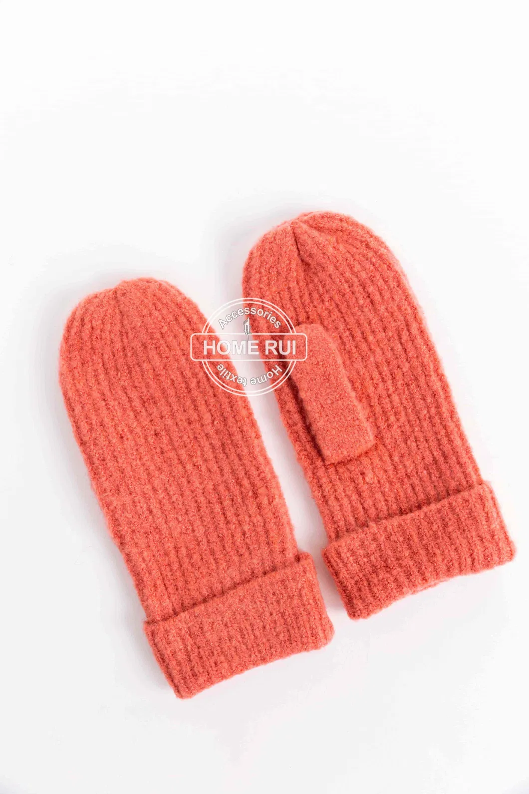 Unisex Women Beanie Scarf Winter Sets Warmer Chunky Classic Striped Hat Oversize Ribbed Knit Gloves Custom Logo Blank Bonnet