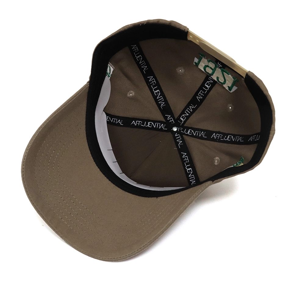 High Quality Unisex 3D Embroidered Baseball Hats for Adult Custom Cotton Embroidery MID Brown 5 Panel Baseball Cap