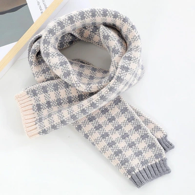 2020 Winter New Kids Fashion Plaid Knitting Scarf