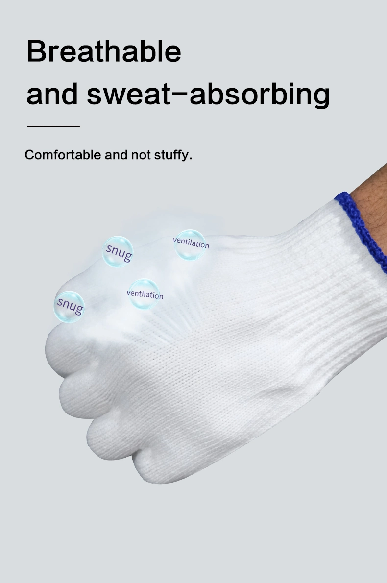 China Wholesale 30-70g/Pairs White Cotton Knitted Glove Safety/Industrial/Construction/Labor Work/Working Price Protection Gloves for Garden