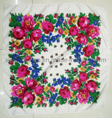 Woge Factory Top Sold Muffler sciarpe Lady Print Floral Cotone Feeling acrilico quadrato russo Altro Scarf