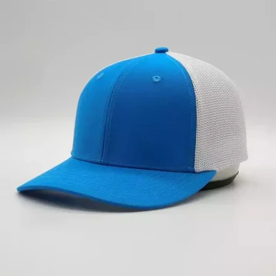 OEM Factory Custom Gorras Caps Flex Fit Mesh Back Cappelli in tricker con montaggio semplice, colore blu, a 6 pannelli
