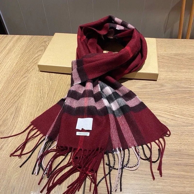 Fashion Luxury Brand Letter Stripe Cashmere Scarf Winter Thickening Warm Tassel Shawl Famous Designer Scarf