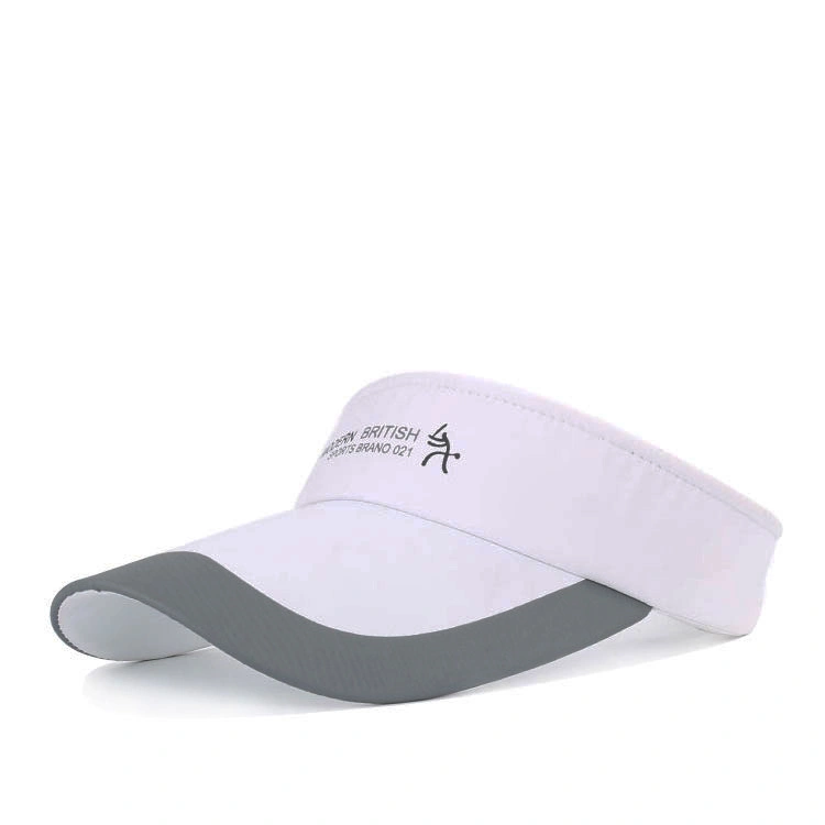 Custom Embroidery Logo 100% Polyester Plain Contrast Shade Adjustable Strap Sun Hat Outdoor Gorras Sports Beach Running Tennis Golf Headband Topless Visor Cap