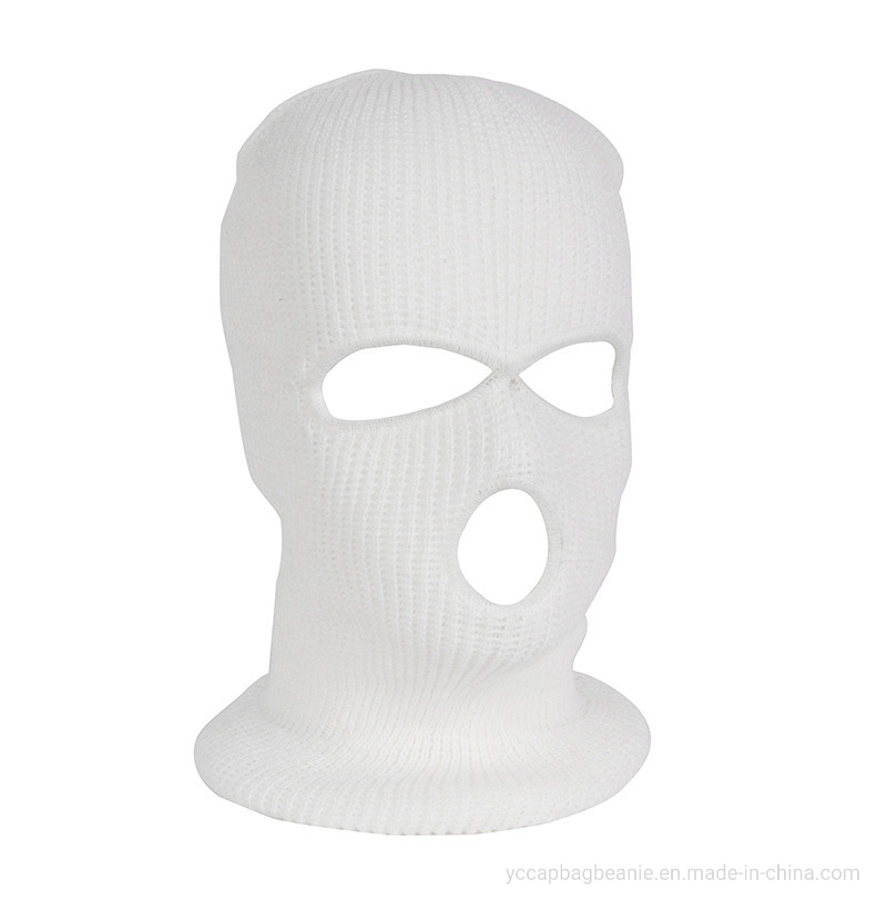 Custom White Knit Winter Facemask Balaclava