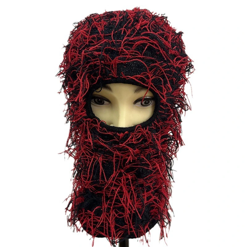 Wholesale Full Face Cover Motorbike Skull One Hole Grassy Custom Ski Masks Distressed Balaclava with Fur