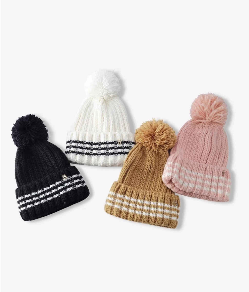 High Quality Winter Ear Warmer Acrylic Knitted POM-POM Beanie Hat