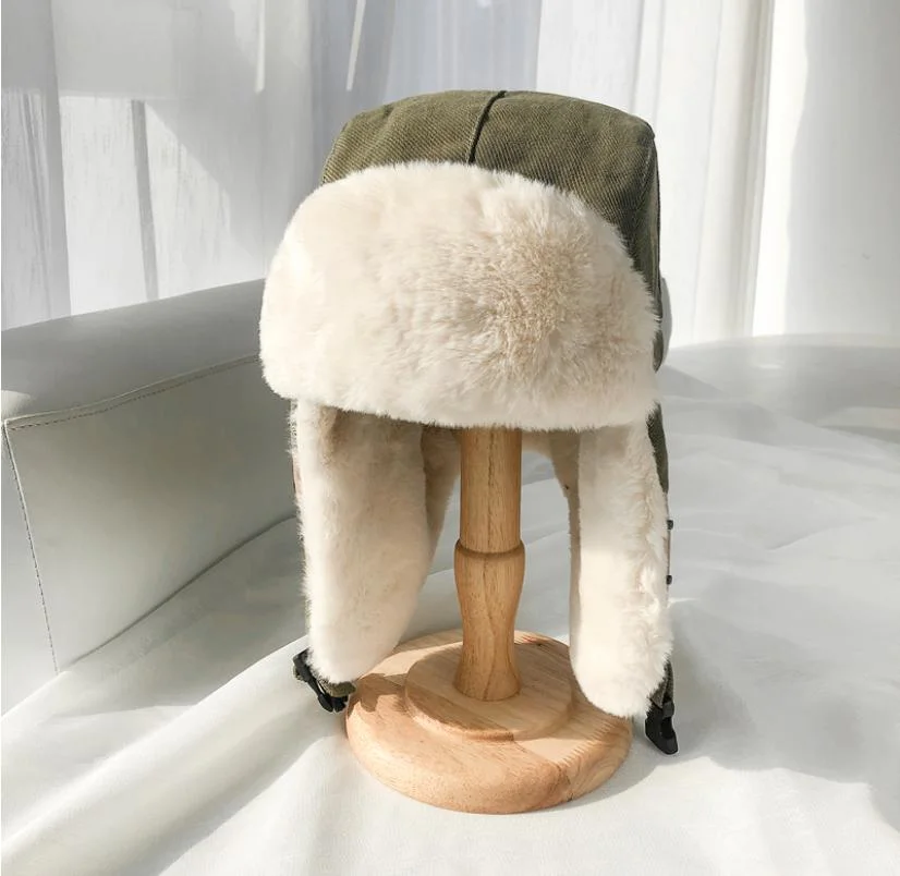 Warm Winte Bomber Trapper Faux Fur Hat Earflap Trapper Cap Custom Bomber Cap Hat