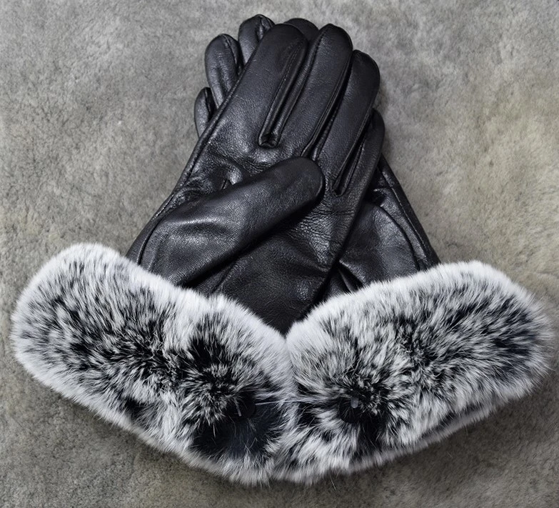 High Quality Australian Dense Wool Fingerless Gloves with Real Rex Rabbit Hair